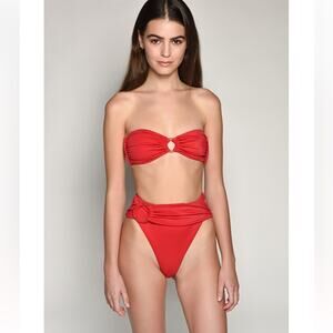 Sunlight muse bikini set high waist red small swim swim set women